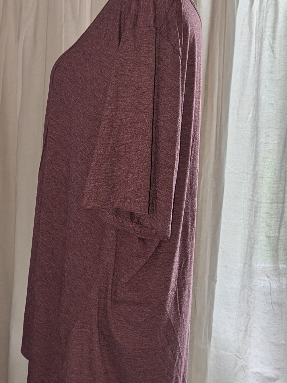 BloomChic Heathered-Plum Button-Front V-Neck Tunic - Picture 2 of 7
